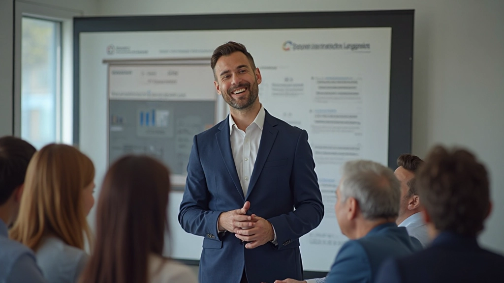 Školiteľ finančného vzdelávania prezentuje materiály študentom v triede